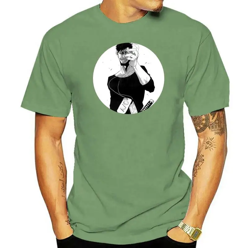 

Футболка с надписью Gangsta с изображением персонажа аниме, единорога, солдата, собаки, жетоны, манга, Мужская футболка