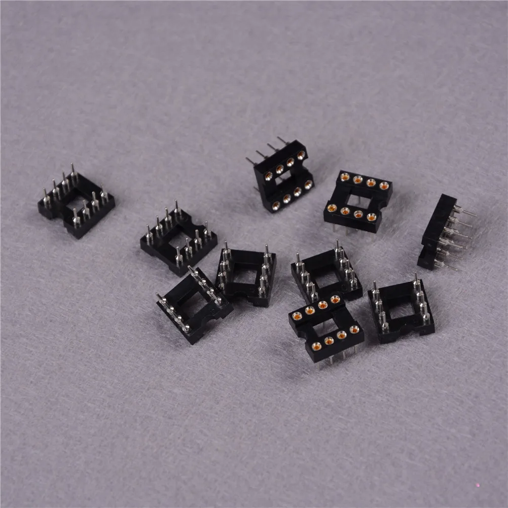 10pcs/lot Dip-8 Round Ic Socket 8 Pin 8pin 8p Hole Dip Sockets Adaptor Solder Type |