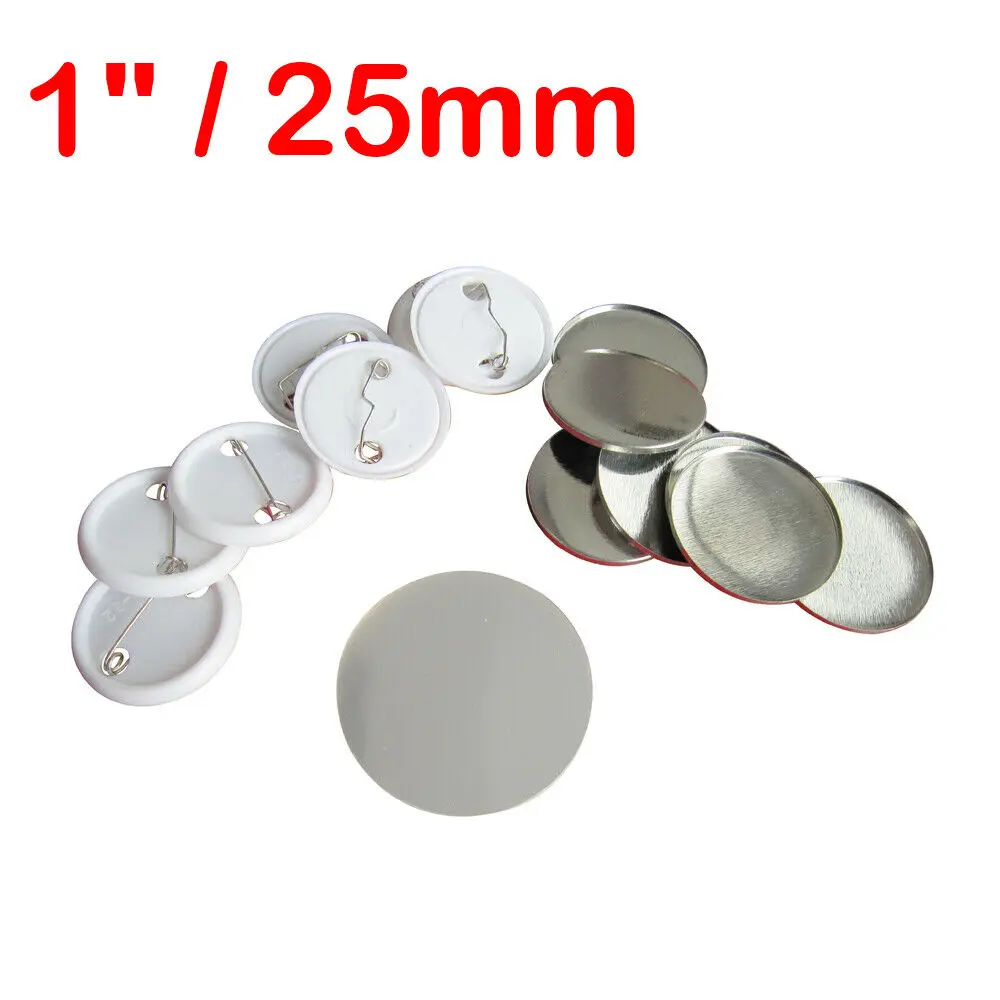 

1" / 25mm Blank Metal/ABS Pin Badge Button Supplies for DIY Badge Maker Machine