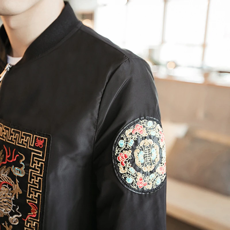 Мужская осенняя куртка-бомбер повседневная куртка в китайском стиле