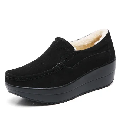 

CEYANEAO2020NewSpring Autumn Shoes Woman Platform Women Shoes Cow Suede Leather Flats Thick Sole Women's Loafers MoccasinsE781