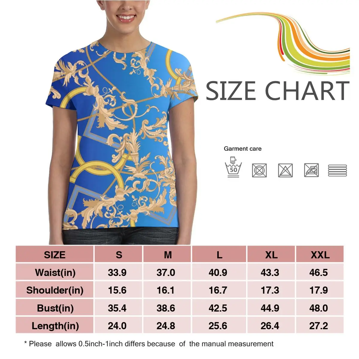 

NOISYDESIGNS Women Summer Golden Flower Print Gradient T-shirt Tops Streetwear Short Sleeve O-Neck Tops Tees Camisetas Mujer
