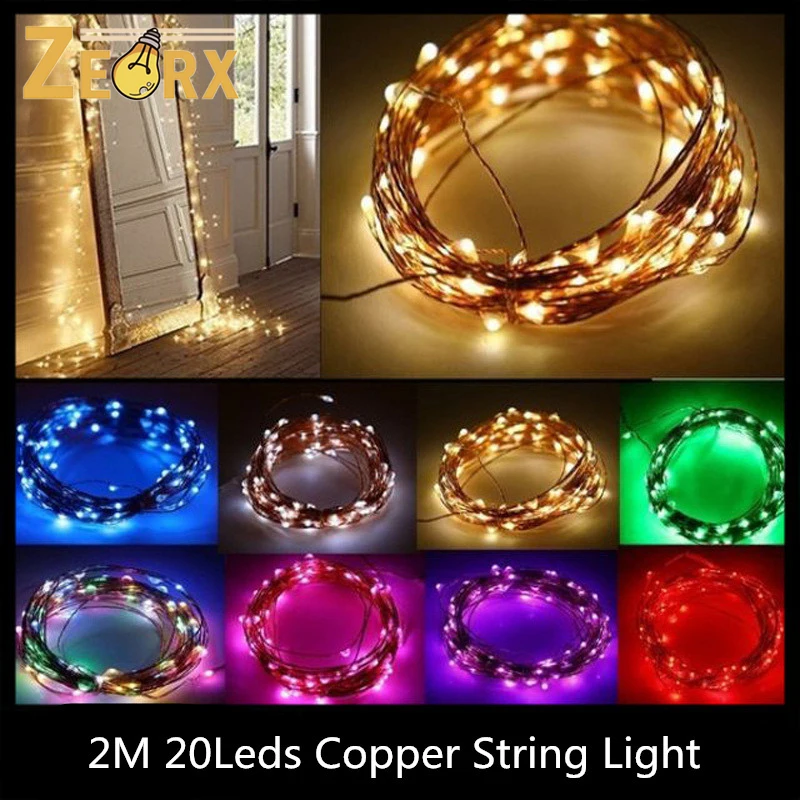 

Рождественская светодиодная гирлянда, 2 м, Сказочная гирлянда, 6 футов, 5 В, питание от USB, уличная гирлянда с теплым белым/RGB светом, декор для п...