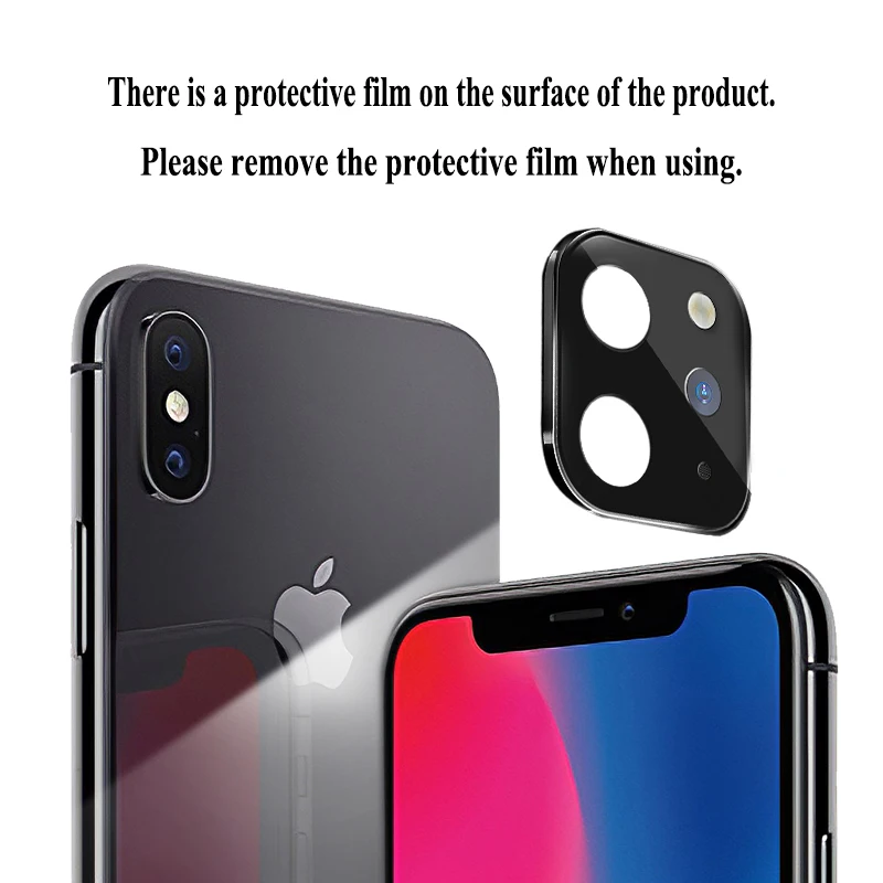 Камера объектив для iPhone X Xs Max во-вторых зарядка iPhone 11Pro MAX поддельные Камера металлического сплава защитная накладка для задней панели телефона