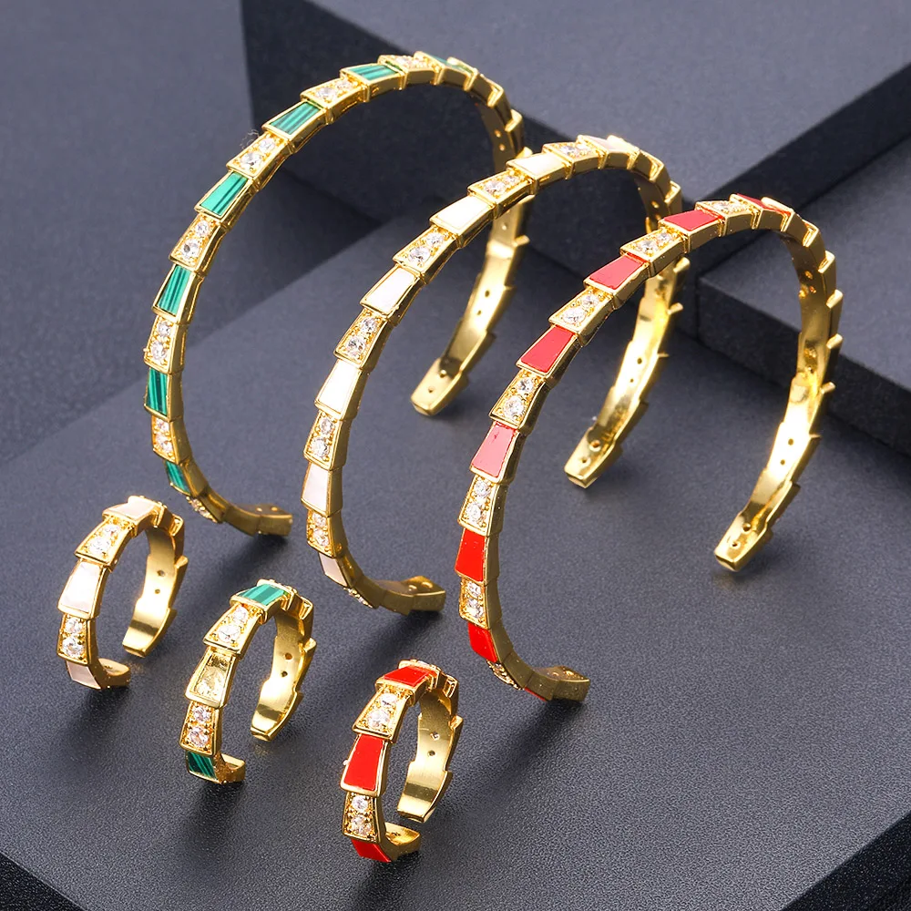 Jankelly на руку люксовый уникальный браслет кольцо Ювелирные наборы для женщин