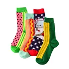 Художественный кукурузный арбуз, стиль Харадзюку, хот-дог, бриллиантовый красочный Счастливый дизайн, смешные картинки, жаккардовые корейские соккеры