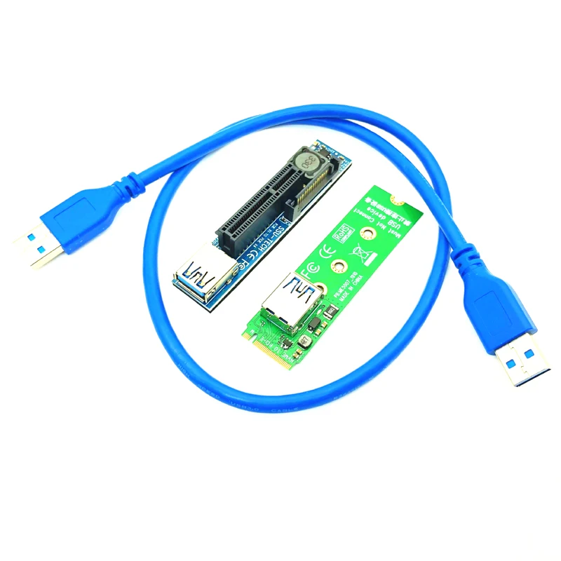 

Raiser NVME M.2 to PCI-E X4 Card Extension Port Adapter Riser Card Graphics Cards Connector PCIE Extender with 60cm USB3.0 Cable