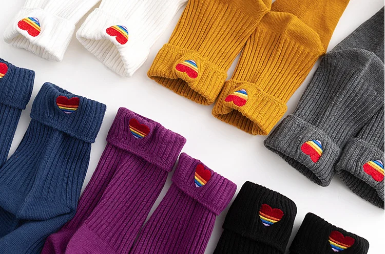 

Autumn and winter embroidery love pattern woman socks warm thickening woman wool socks kawaii women warm winter socks