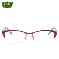 real china factory cateye metal eyeglasses halfrim optical glasses frame reading spectacle frame
