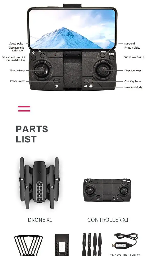 

AMYGOJJ ZD8 RC Drone GPS Shockproof Adjustment Wide Angle Folding WIFI With Camera 4K 1080P Professional Quadcopter Kit