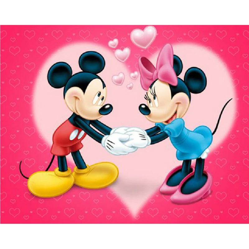 

Disney Full Square 5D DIY Diamond Painting "Mickey Love Couple" Embroidery Cross Stitch Mosaic Home Decor Gift
