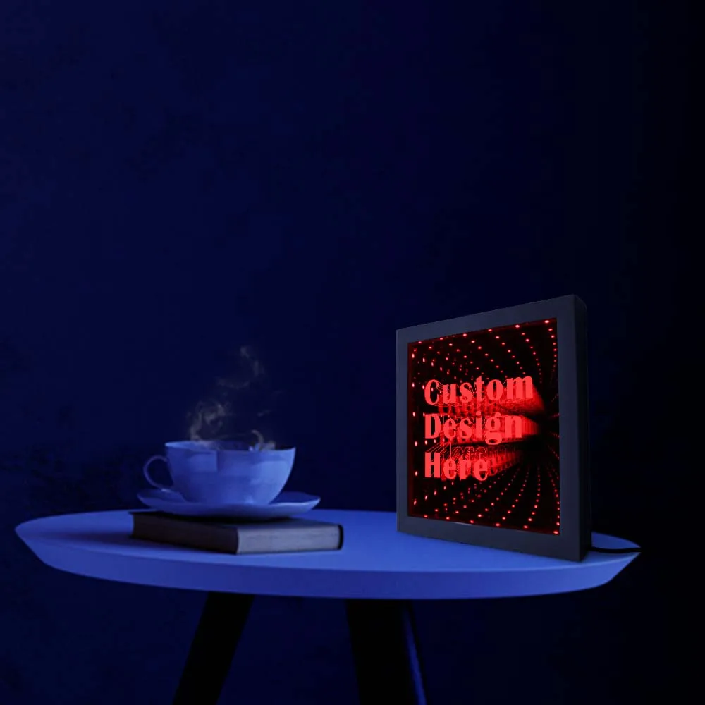 Светодиодное деревянное зеркало с логотипом на заказ светодиодное