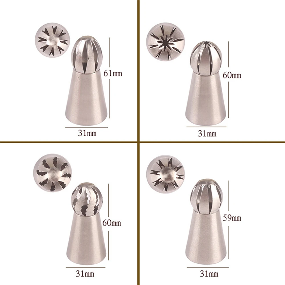 4 шт. кекс из нержавеющей стали Сферический шар форма Обледенение Трубопроводы