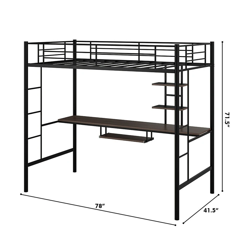 

Giantex Loft Bunk Space Saving Bunk Bed Steel and MDF Bed with 13" Full Length Guardrails