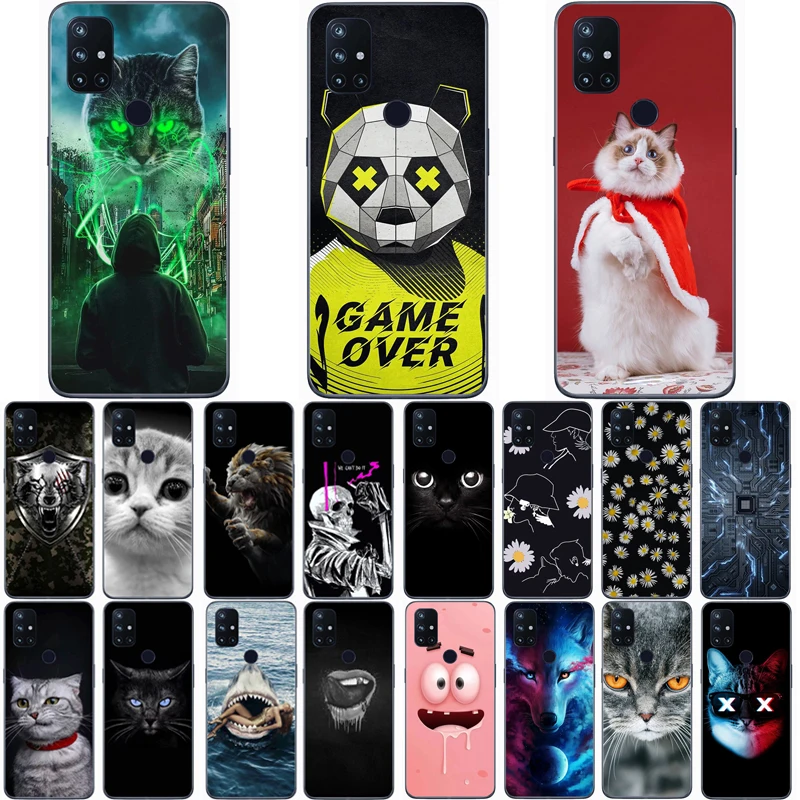 Для OnePlus Nord N10 чехол волк силиконовой ТПУ Fundas для N100 рисунок с котом Сумочка Корпус