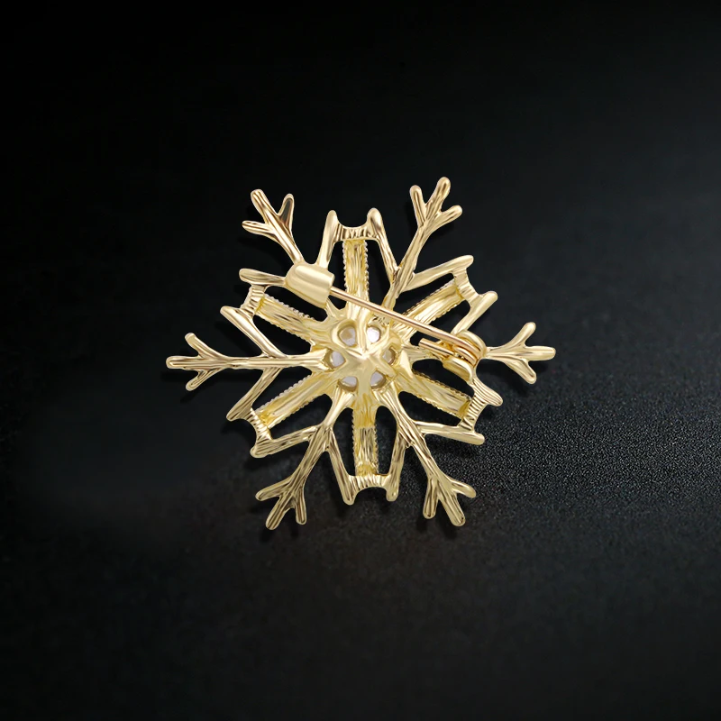 

Wuli&baby Pearl Rhinestone Snowflake Brooches For Women Unisex Party Office Brooch Pin Gifts