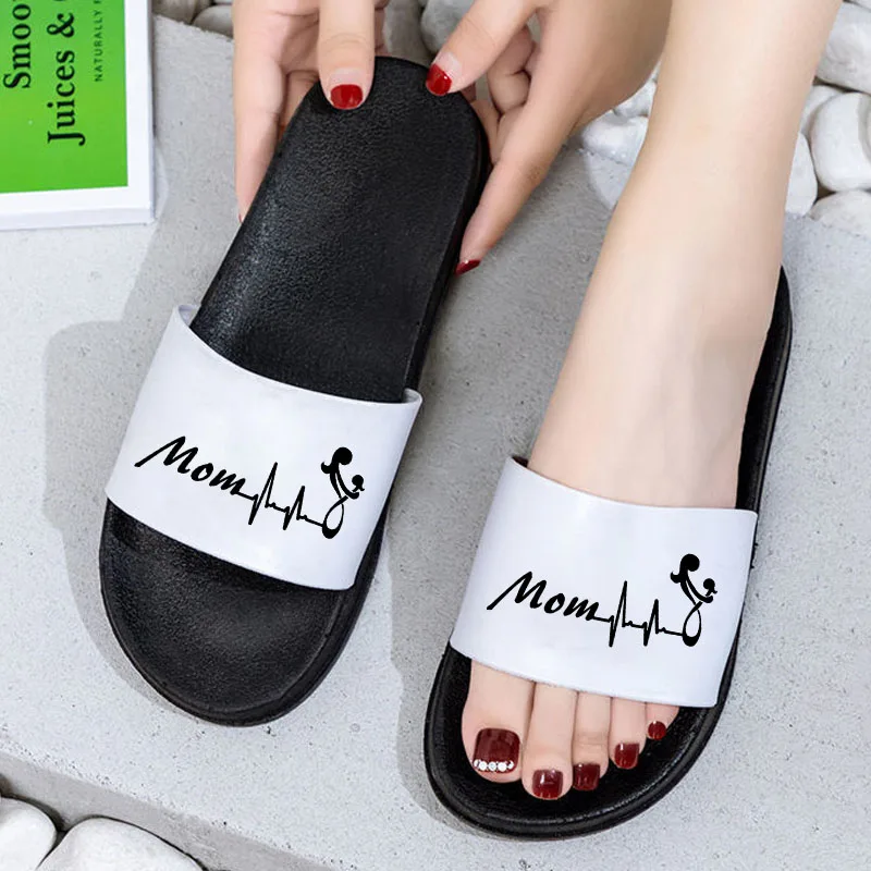 

Shoes For Women Electrocardiogram Home Flip Flops Bathroom Non-slip Women Slippers Women Sandals Slides Chaussure Femme