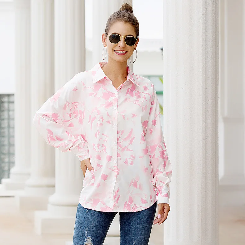 

Original Design of Autumn New Lady Clothing Hot Style Printed Long Sleeve Lapel Shirt Blouse Women 2021