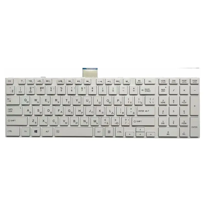 Русская клавиатура YALUZU для ноутбука TOSHIBA MP-11B56SU-5281 0KN0-ZW3RU23 NSK-TVBSU 9Z.N7USU.B0R series RU белая