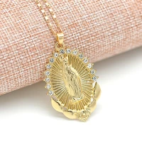 2020 new life crystal round small pendant necklace gold colors bijoux collier elegant women jewelry gifts gold chain
