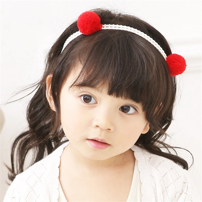 

Baby Headbands Fur Ball Lace Hair Band Baby Girls Headband Rabbit Ears Girls Hollow Headwear Elastic Bands Children Hair Flowers