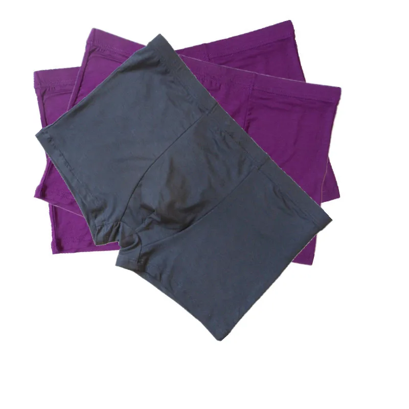 2 purple 1 dark grey 3 шт./лот трусы мужские боксеры трусики мужские шорты Бамбуковое волокно мужских Твердые шорты плюс Большой размер шаблон классические мужское Боксеры Шорты Хорошая эластичность - Цвет: 2 purple 1 dark grey