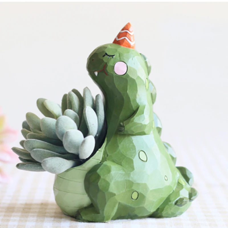 Натуральная смола ваза для цветов милый животный дизайн растения Ландшафтный