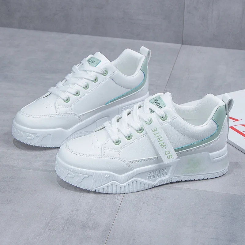

2021 New White Shoes Women's Fashion Sports Student Shoes Flat Bottom Low-top Casual Board Shoes Women's Running Shoes