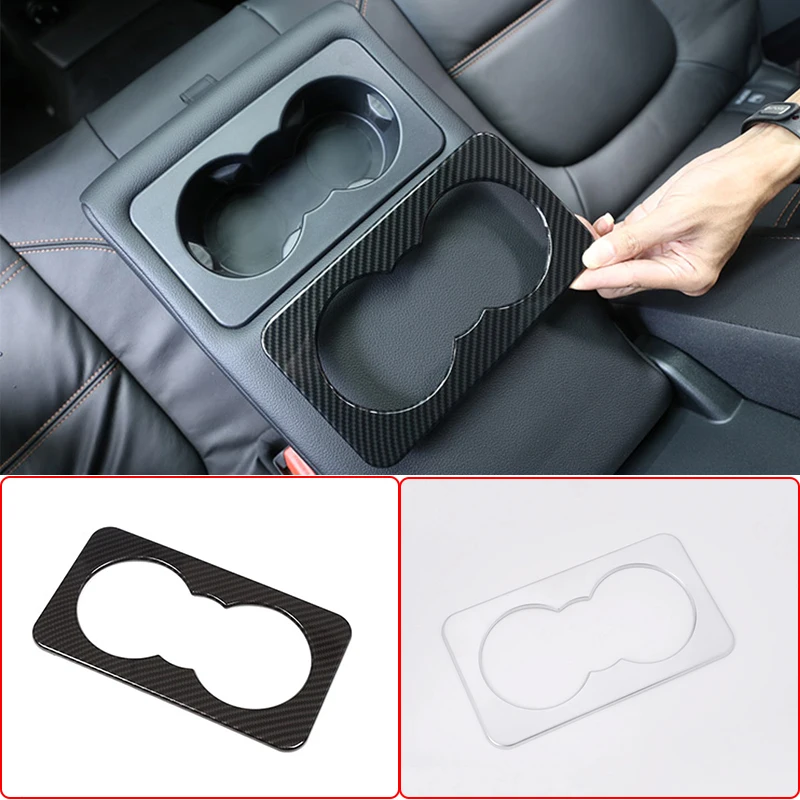 

For Land Rover Discovery 5 Defender 110 Car Rear Seat Water Cup Holder Frame Covers Sticker For Jaguar F-Pace X761 XE X760 XF