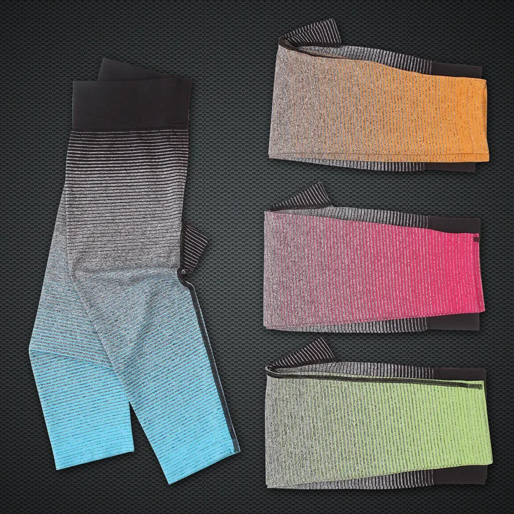 2018 Women Gradient Color Running Tights Yoga Pants Exercise Capri Female Leggings Workout Trousers Gym Clothes Z029 | Спорт и