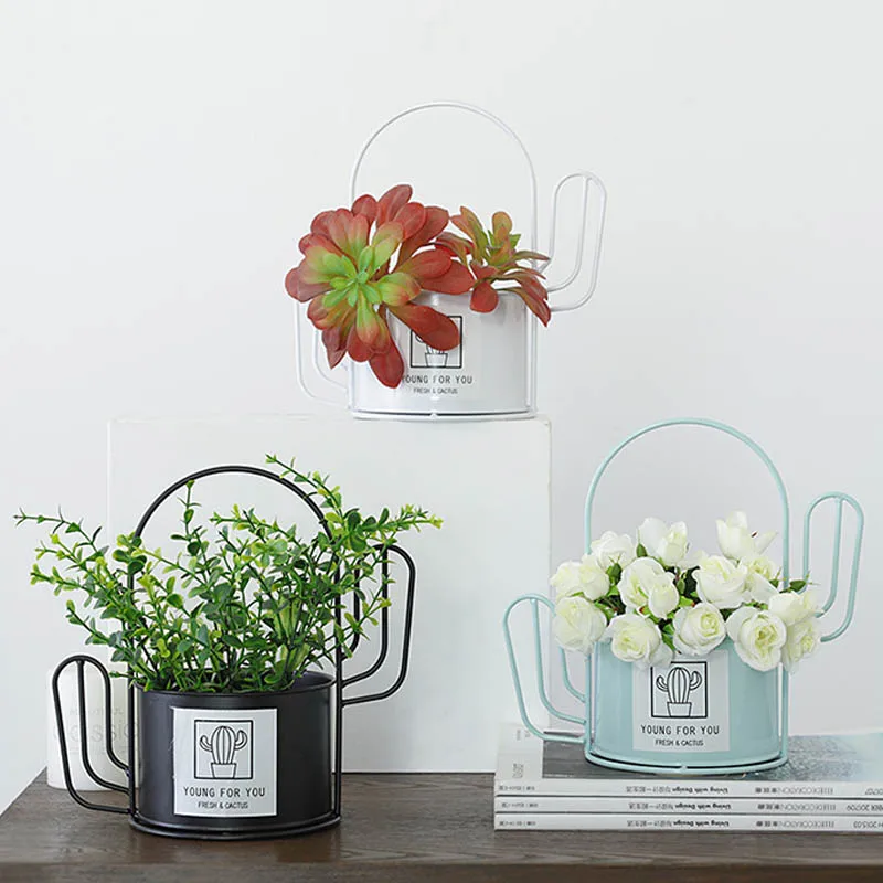 Скандинавский простой из кованого железа кактус украшение цветочный горшок