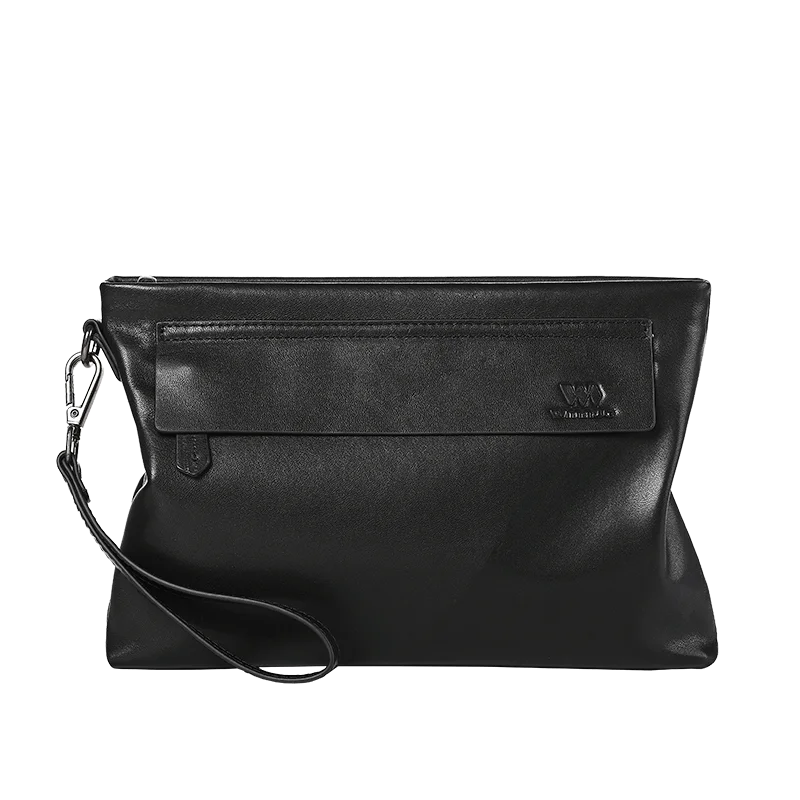Брендовая Сумка-клатч Wmnuo для мужчин черный конверт с надписью сумочка из