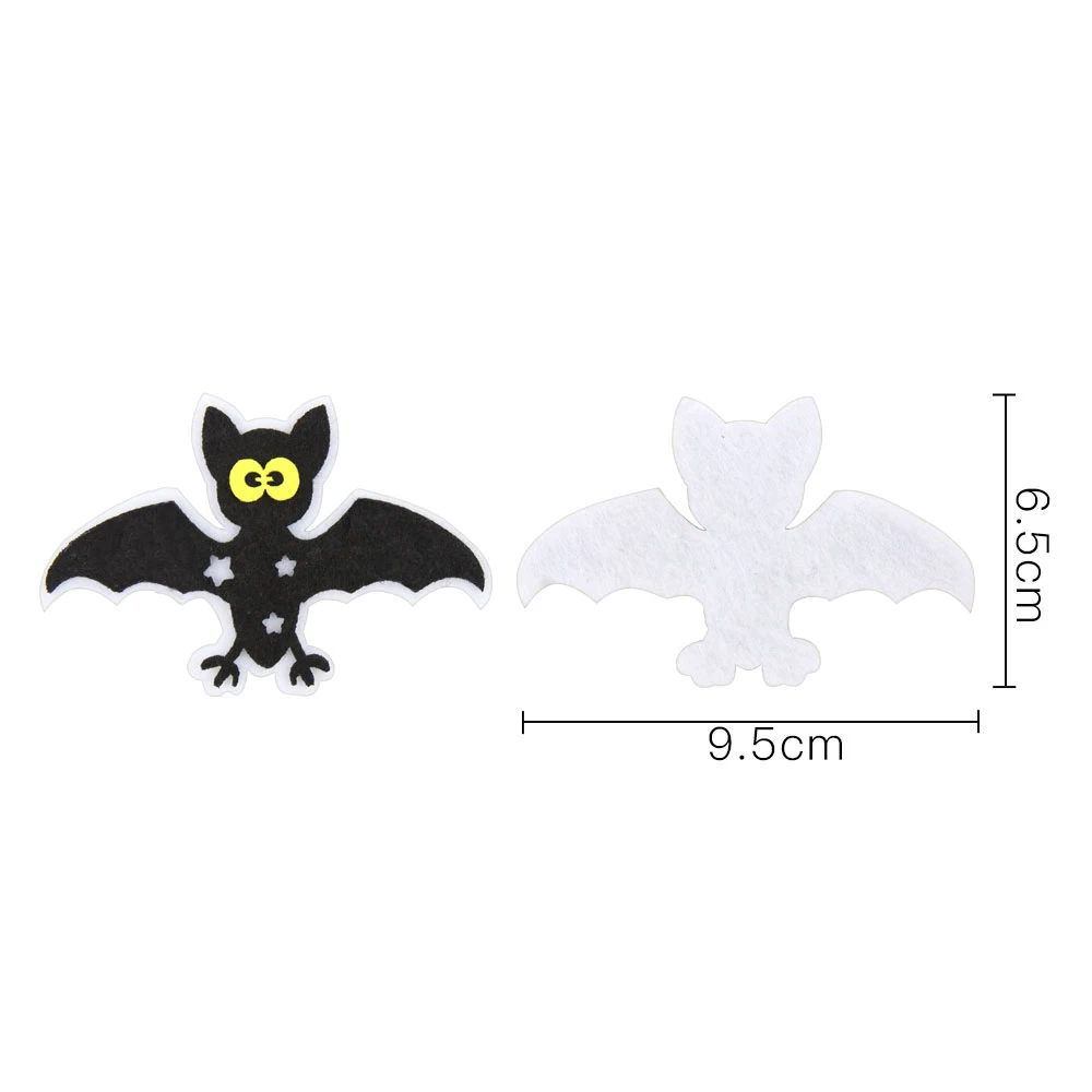 

CheerBows Halloween Glitter Patches Felt Pumpkin Bats Applique For Handmade Cloth Stickers Party Decor DIY Hair Bows Accessories