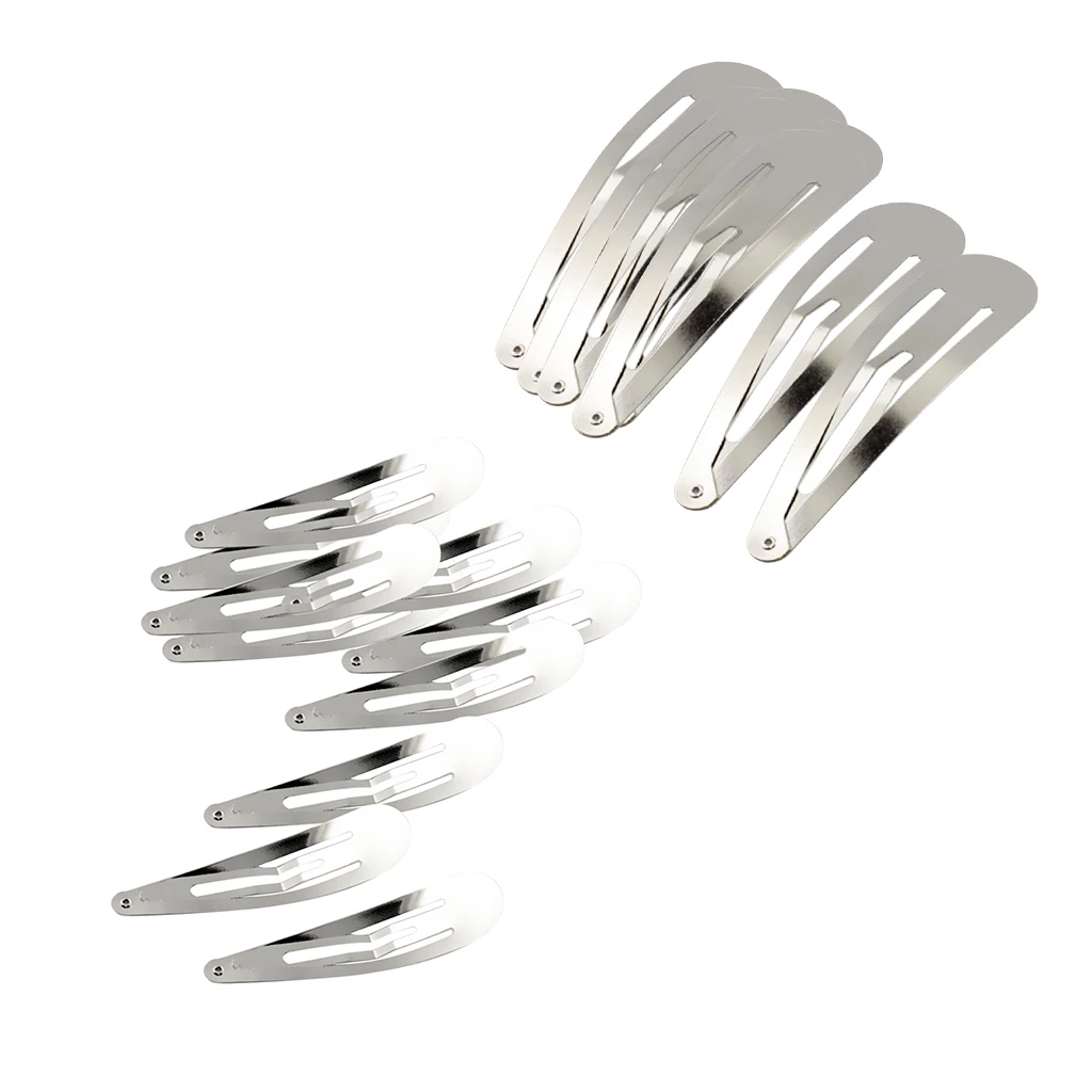 

20pcs 7/9cm Silver Sleepy Hair Snap Clips Bendy Slides Blank for DIY Craft