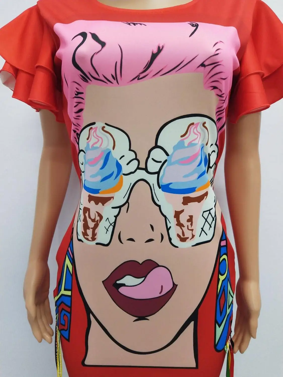 Женское Короткое платье в африканском стиле свободного покроя 6 цветов размеры L