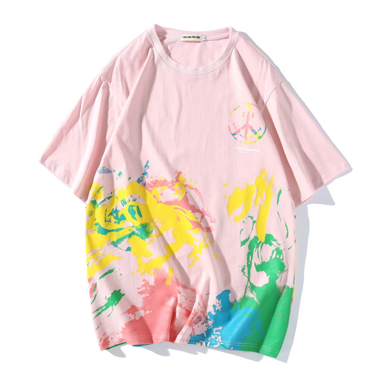 

Hip Hop Graffiti Printed T-Shirt Men 2021 Summer Streetwear Short Sleeve Cotton Tshirts Harajuku T Shirt Tees Tops WQ515