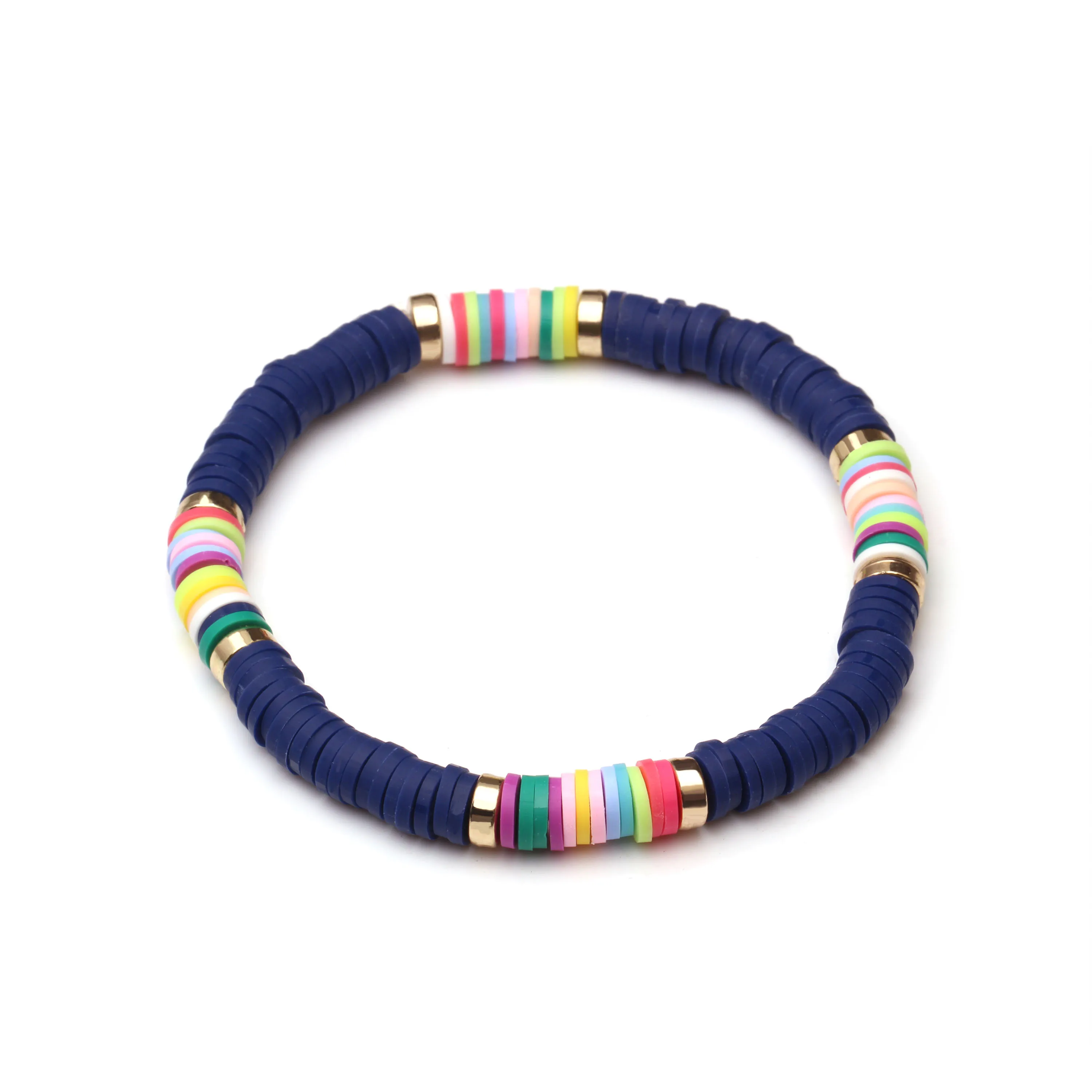 Boho Heishi, полимерная глина, диск, бусины, растягивающийся браслет,, новая мода, разноцветные виниловые пластинки, бусины, смешанные, для серфинга, ювелирное изделие, подарок