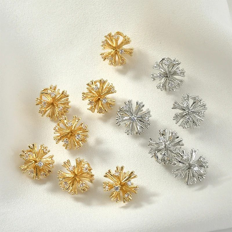 Супер блестящие фейерверки циркониевый шар покрытый медью 18 К настоящий золотой