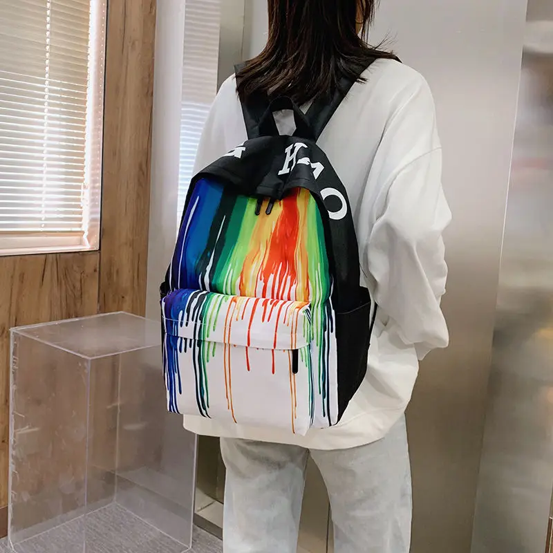 

Black Backpack Graffiti Bag for School Girls/boys 2021 Ins Hot Children Scribble Backpack For Junior Student Book Bags