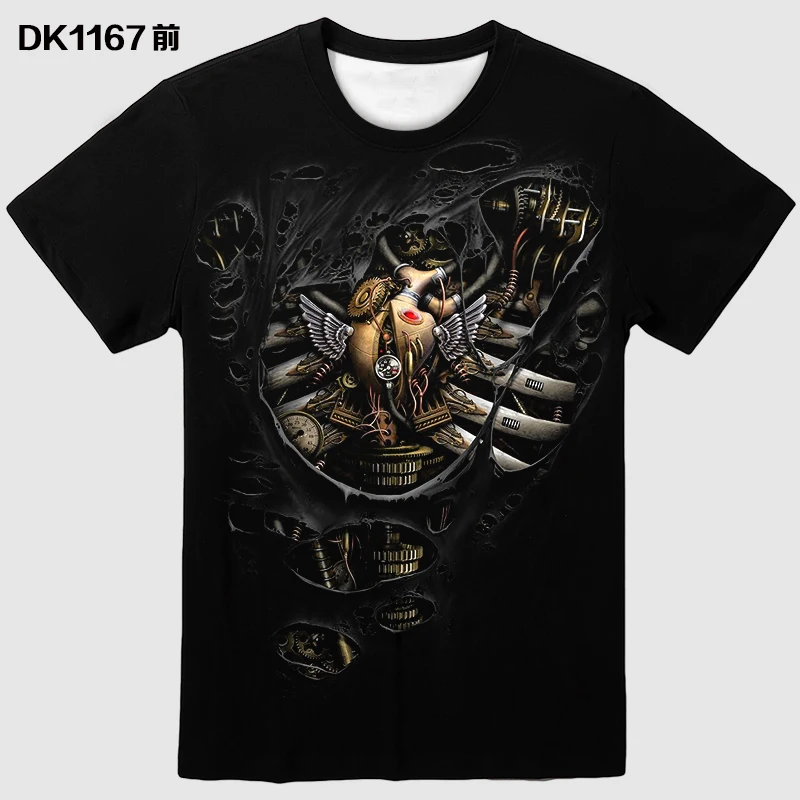 Летняя 3D печать модная мужская и женская одежда для Хэллоуина страшная Мужская