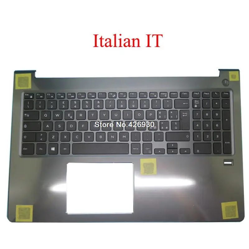 

Laptop Palmrest For DELL For Vostro 15 5568 V5568 0FCN57 FCN57 with No-Backlit Italian IT keyboard with fingerprint hole new