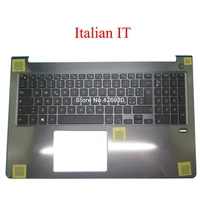 laptop palmrest for dell for vostro 15 5568 v5568 0fcn57 fcn57 with no backlit italian it keyboard with fingerprint hole new