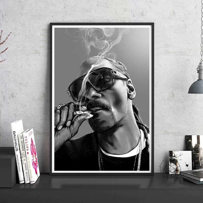 

Snoop Dogg Poster Hip Hop Rapper Canvas Painting Gangster Rap Music Singer Prints Celebrity Wall Art Pictures Bedroom Home Decor