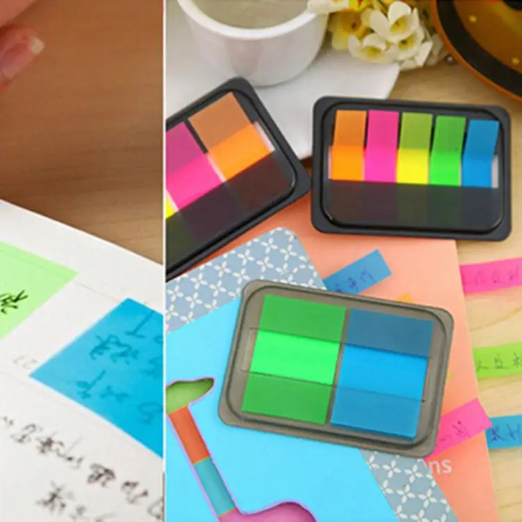 

Translucent Fluorescent Sticker Bookmark Marker Memo Flags Index Pads Paper Tab Sticky Notes Kids Teacher Gifts