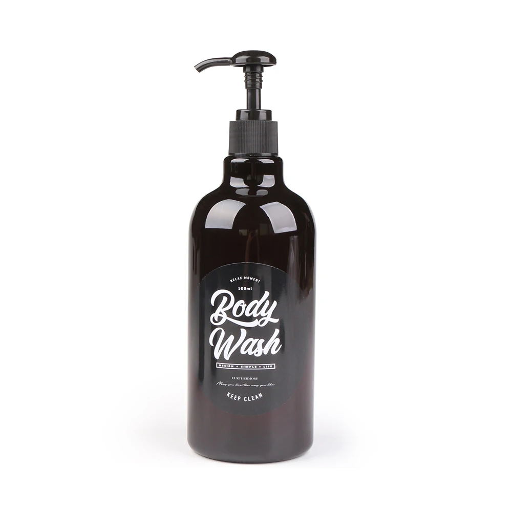Body wash 500 мл скандинавские коричневые пластиковые бутылки для хранения шампуня для ванной бутылка с жидким лосьоном органайзер для путешествий - Цвет: Body wash