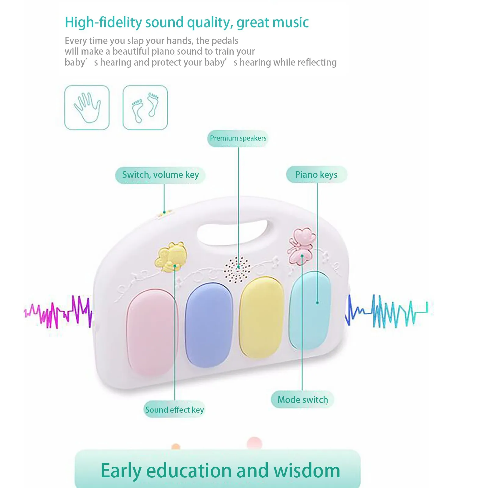 

Baby Piano Gym Mat Toddlers Toys ABS Material Music Comfort Early Education Pedal Piano Stand Heat Sell Childrens Birthday Gifts