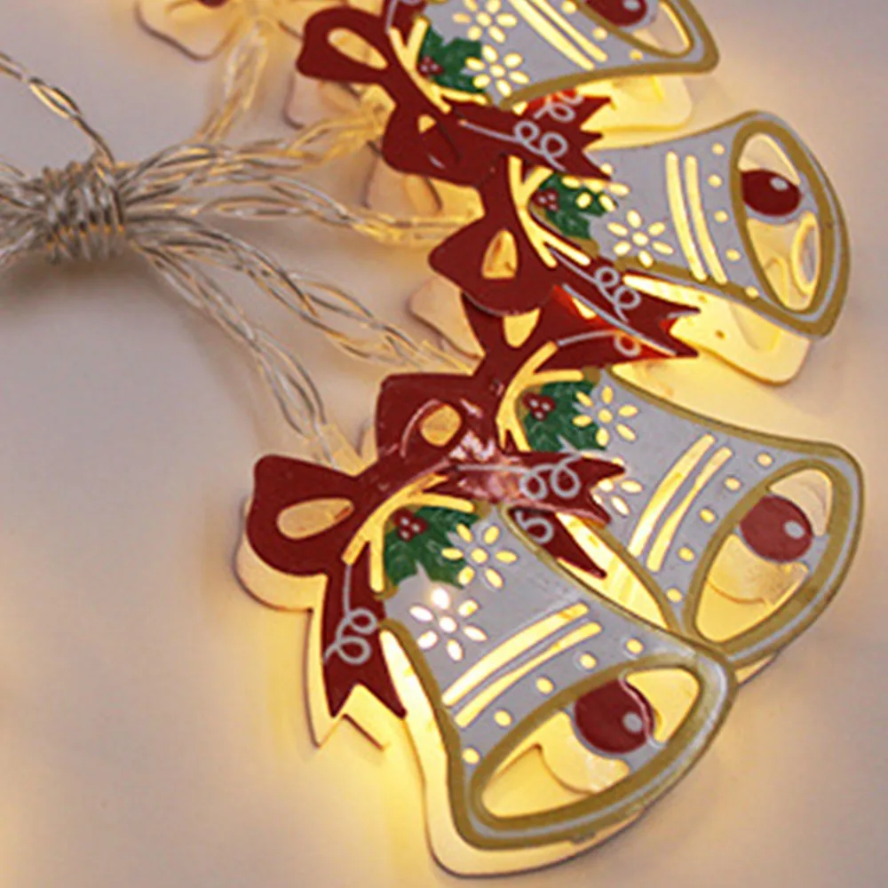 Рождественский светодиодный светильник гирлянда снежинка Санта Клаус