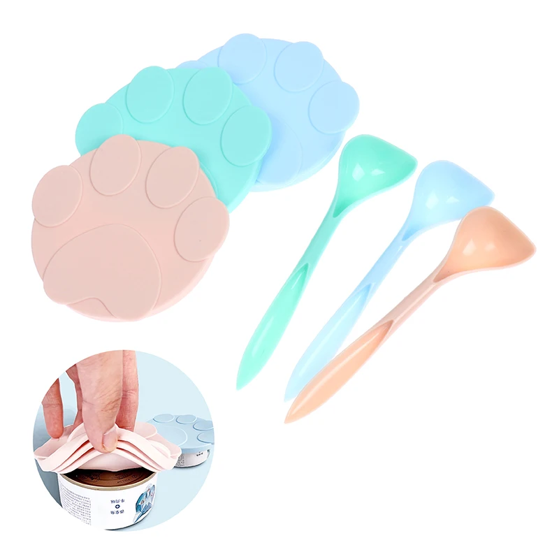 

3In1Reusable Pet Food Can Cover Silicone Dogs Cats Storage Tin Cap Lid SealCover Pet Fresh-keeping Silicone Cover