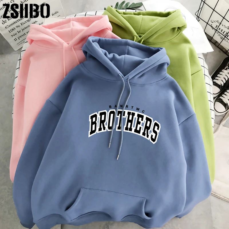 Женская толстовка с капюшоном и длинным рукавом Повседневная Уличная одежда