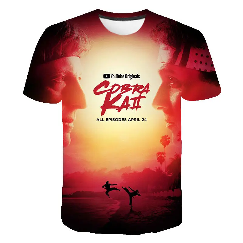 

New Summer Cobra Kai Printed 3D T-shirt Men Women Children Summer Cool Tee Tops Male Streetwear Cool T Shirt Boy Girl Kids
